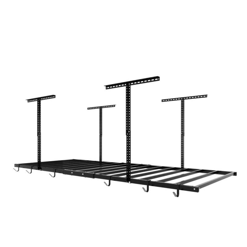 4x8 Overhead Garage Storage Rack with 6 Hooks | FLEXIMOUNTS